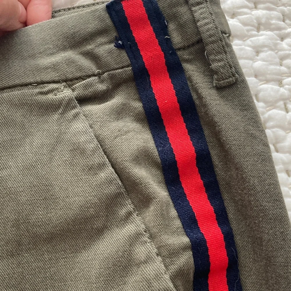 Pistola Olive Green Mossy Red Navy Stripe Ankle Jeans Womens Sz 29 Cotton Blend - Picture 3 of 8